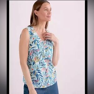 Sea salt Cornwall organic cotton multicolored leave tank size 10